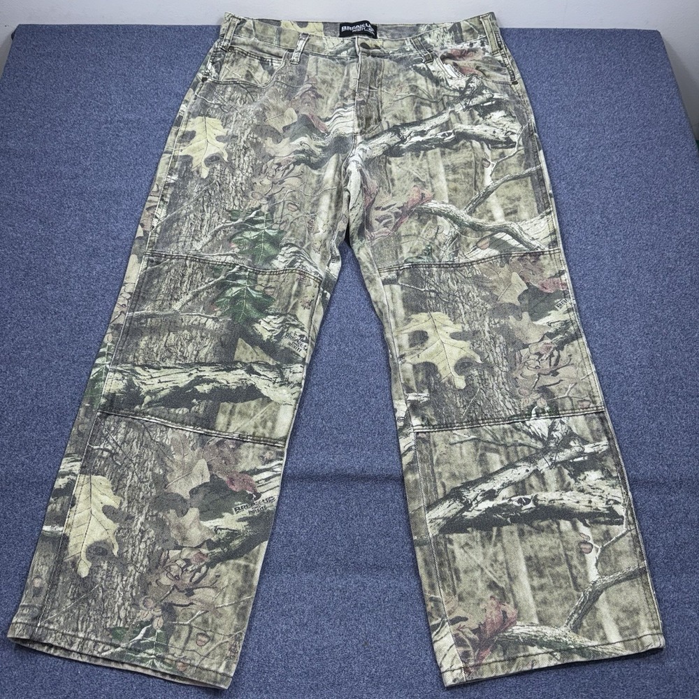 Vintage Realtree Double Knee Camo Pants Mens 36x30 Baggy Wide Leg Denim Hunting